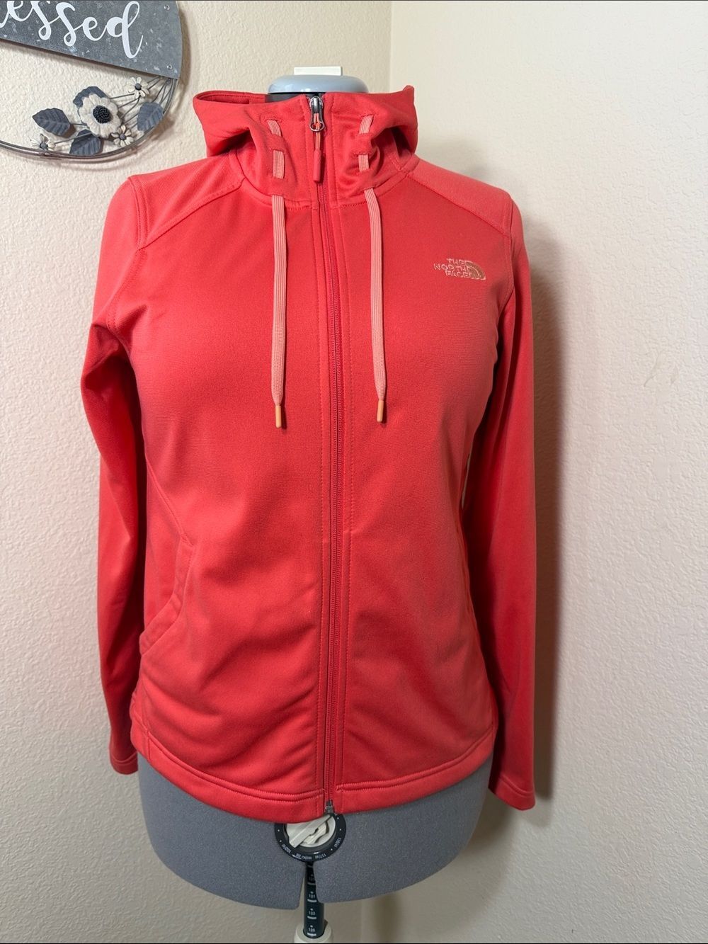 The North Face Gorpcore Full Zip Fleece Hoodie Jacket Coral Pink Outdoor M